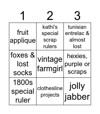 continue with these... Bingo Card