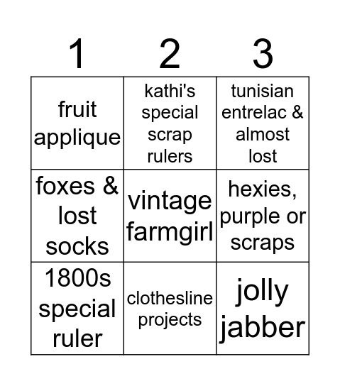 continue with these... Bingo Card