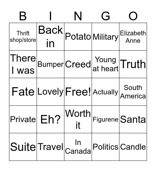 Nobel Anecdotes Bingo Card