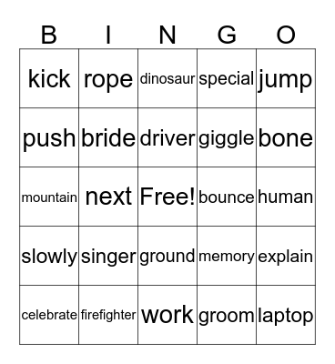 Bingo #5 Bingo Card