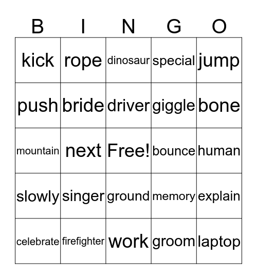 Bingo #5 Bingo Card