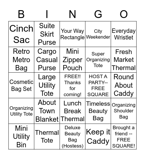 Thirty One - BINGO!! Bingo Card