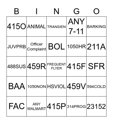 Dispatch Bingo Card