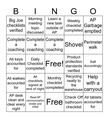 Back to the Basic's Bingo Card