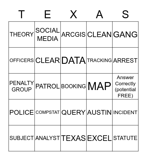 TXLEAN BINGO! Bingo Card