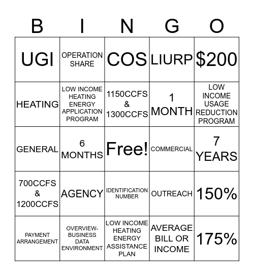 CUSTOMER OUTREACH Bingo Card