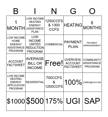 CUSTOMER OUTREACH Bingo Card