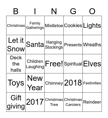 Happy Holidays  Bingo Card