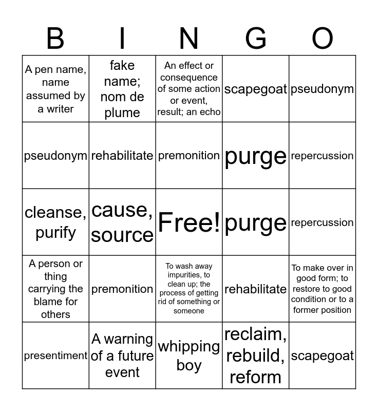 Level C Unit 6 Bingo (words 7-12) Bingo Card