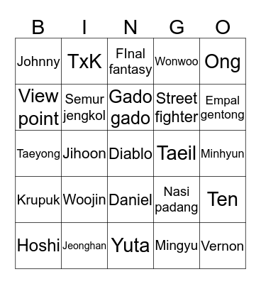GEA Bingo Card