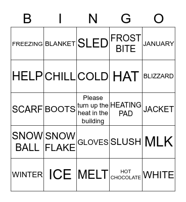 January Bingo Card