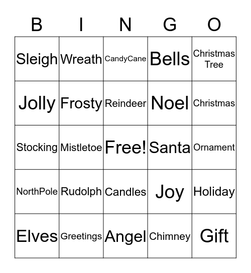 Deep South Christmas Bingo Card