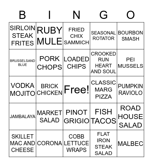 OPEN ROAD BINGO! Bingo Card