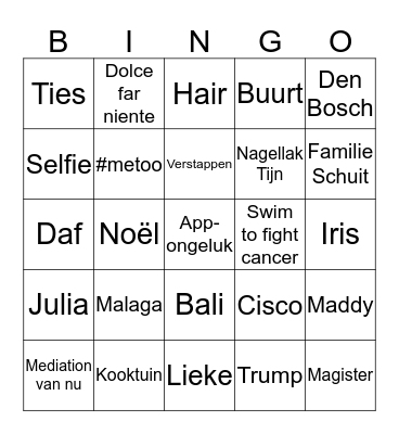 Bingo 2017-2018 Bingo Card