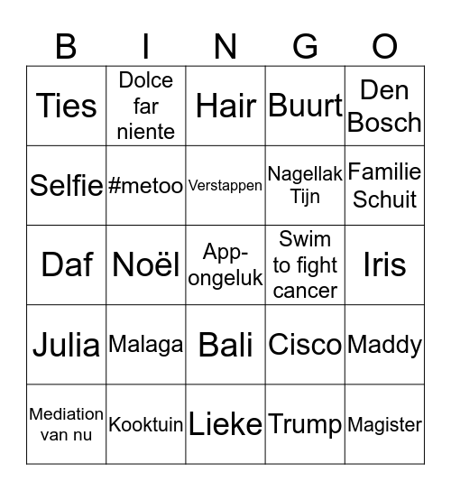 Bingo 2017-2018 Bingo Card