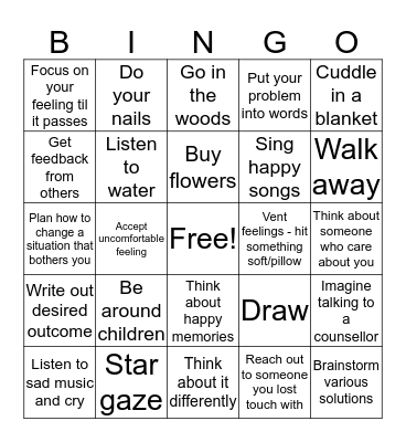 Self Care Bingo Card