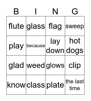 Wordlist 14 Bingo Card