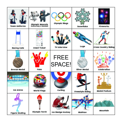 Winter Olympics Bingo Card