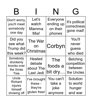 Eve Bingo Card