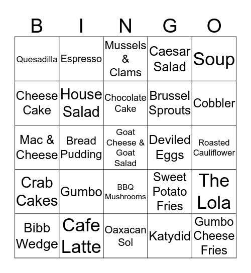 Memphis Bingo!!! Bingo Card