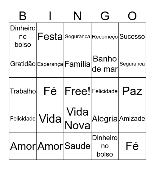 United FESTA Bingo Card