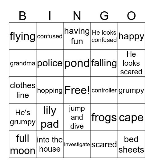 TUESDAY by David Wiesner Bingo Card