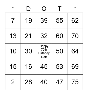 Happy Birthday!! Bingo Card
