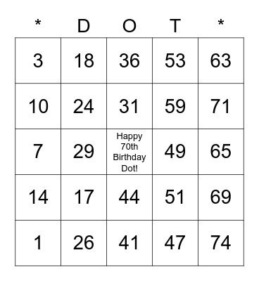 Happy Birthday!! Bingo Card