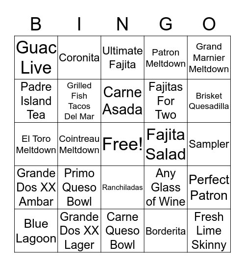 Bingo! Bingo Card