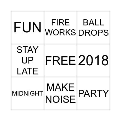 NEW YEAR Bingo Card