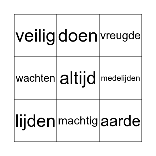 bijbelbingo Card