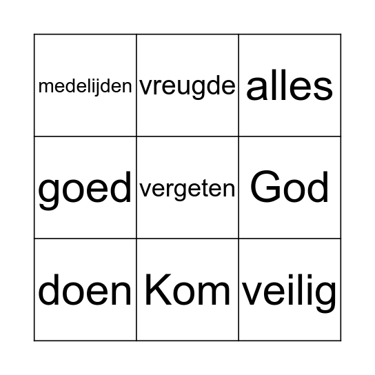 bijbelbingo Card