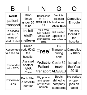 HAPPY NEW YEARS-EMS BINGO Card