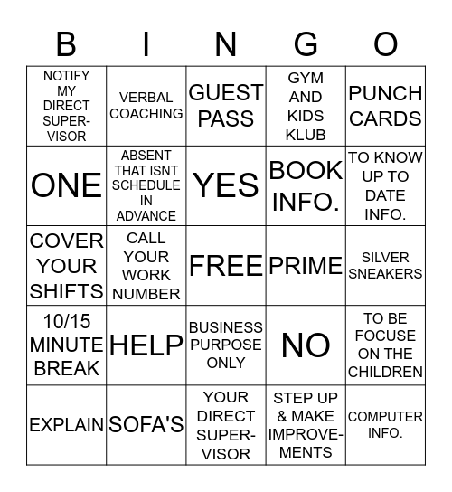 Bingo One Bingo Card