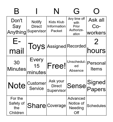 Bingo 3 Bingo Card