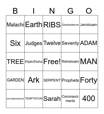 Bible BINGO Card