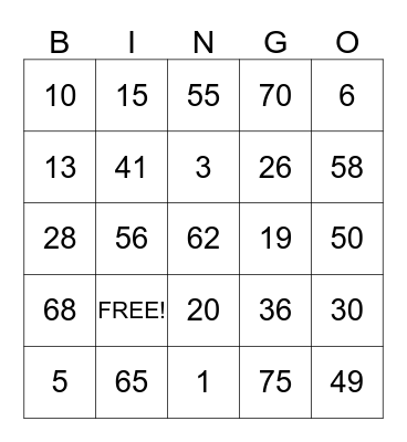 SPIRIT WEEK Bingo Card