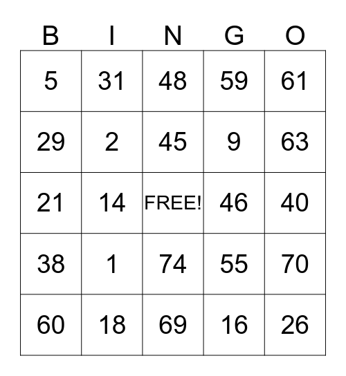 Bingo Card