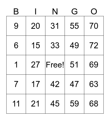 Happy New Year 2018 Bingo Card