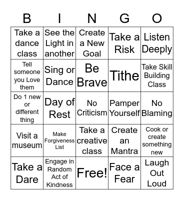 Ultimate Life Bingo Card