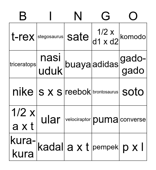 BINGONYA TITA Bingo Card