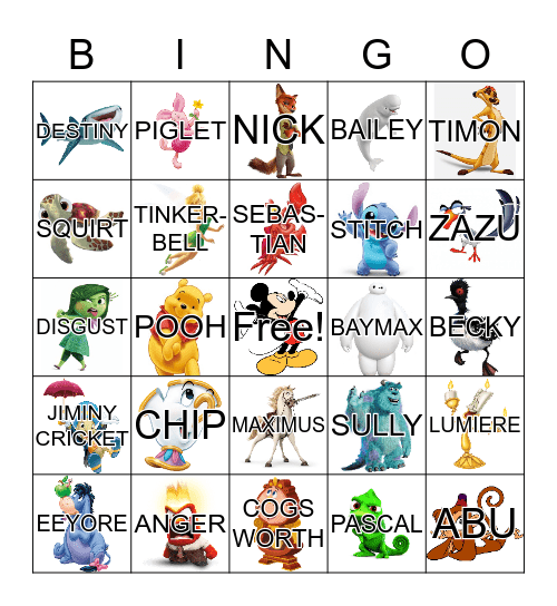 DISNEY Bingo Card