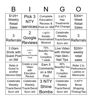 Jan 2018 Bingo Card