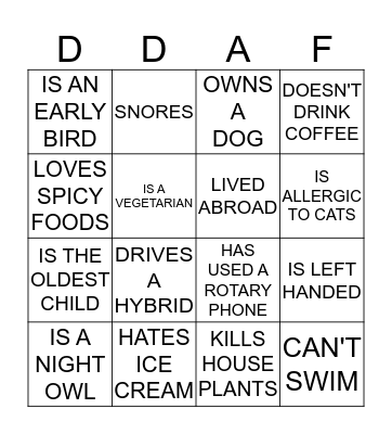 BINGO! Bingo Card