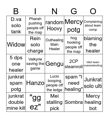 OW Bullshit Bingo Card