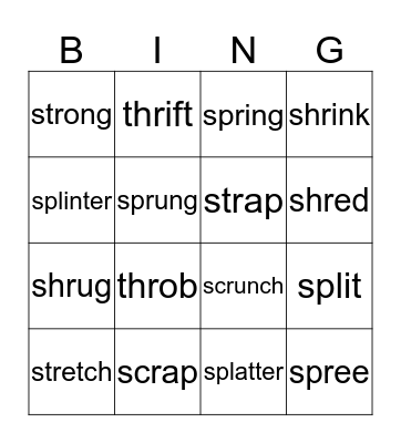 P2T2 Ch 1 Phonics Bingo Card