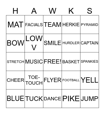 HAWKS Bingo Card