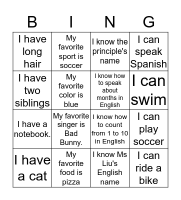 People Bingo Card