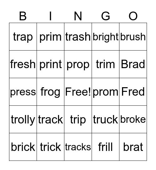 br,pr,fr,tr Bingo Card