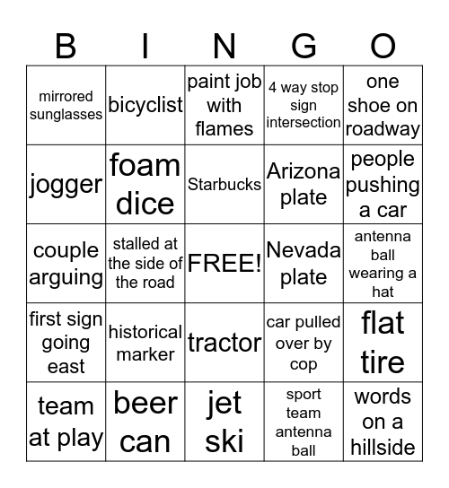 Courtney's Bingo Card